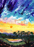 Tarn at Sunset Original Painting Laura Milnor Iverson Official Site
