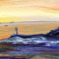 Yaquina Head Lighthouse at Sunset Original Painting Laura Milnor Iverson Official Site