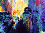 The Journey to the Temple in the Colorful Mountains Original Painting Laura Milnor Iverson Official Site