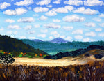 View from a Hill of Mary's Peak in Early Autumn Original Painting Laura Milnor Iverson Official Site