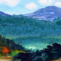 View from a Hill of Mary's Peak in Early Autumn Original Painting Laura Milnor Iverson Official Site