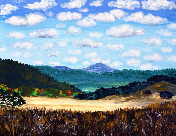 View from a Hill of Mary's Peak in Early Autumn Original Painting Laura Milnor Iverson Official Site