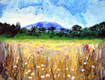 Mary's Peak Over a Summer Meadow Original Painting Laura Milnor Iverson Corvallis Oregon Landscape