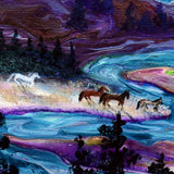Wild Horses by an Oregon River Original Painting Laura Milnor Iverson Official Site
