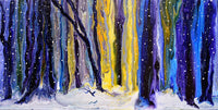 Winter's Golden Glow Original Painting on Canvas Laura Milnor Iverson