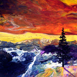 Pine Tree at the End of the Day Original Painting Laura Milnor Iverson Official Site