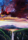 Wailing Widow Falls at Sunset Original Painting Laura Milnor Iverson