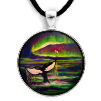 Killer Whale Tail in Aurora Borealis Pendant Laura Milnor Iverson Official Site