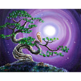 Barn Owl in Twisted Pine Tree Original Painting - Laura Milnor Iverson Official Site