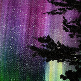 Pine Trees in Aurora Borealis Original Painting Laura Milnor Iverson Official Site