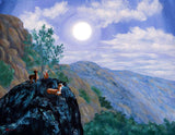 Alpaca Shaman Meditation Original Painting on Canvas Wall Art