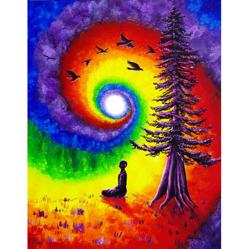 Evening Chakra Meditation Original Painting - Laura Milnor Iverson Official Site