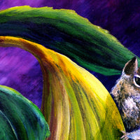Chipmunk in Sunflowers Original Painting Laura Milnor Iverson Official Site
