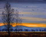 Winter Light over a Meadow Original Painting William L Finley Refuge Landscape