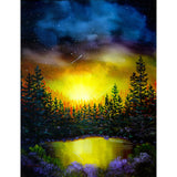 Forest Lake In Twilight Original Painting - Laura Milnor Iverson Official Site