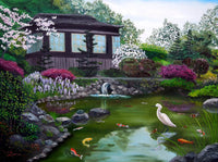 Hakone Gardens Pond in the Spring Original Painting Laura Milnor Iverson Official Site