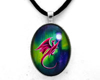 Dragon Soaring through the Northern Lights Handmade Pendant Laura Milnor Iverson Official Site