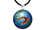 Luna Flying in Blue Moonlight Handmade Pendant Laura Milnor Iverson Official Site