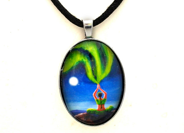 Green Tara Creating The Aurora Borealis Handmade Pendant Laura Milnor Iverson Official Site