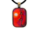 Red Tara Yoga Goddess Handmade Rectangle Pendant Laura Milnor Iverson Official Site