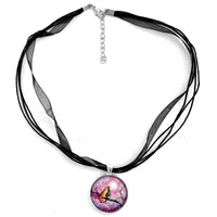 Orange and Gray Tabby Cats in Cherry Blossoms Handmade Pendant - Laura Milnor Iverson Official Site