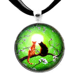 Cats on a Spring Night Handmade Pendant - Laura Milnor Iverson Official Site