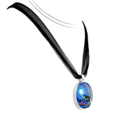 Tuxedo Cat in a Japanese Magnolia Tree Handmade Pendant - Laura Milnor Iverson Official Site