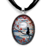 Black Cat in Silvery Moonlight Handmade Pendant - Laura Milnor Iverson Official Site
