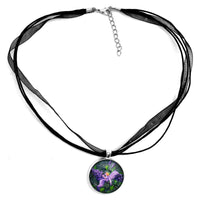 The Scent of Lilacs Handmade Pendant on Ribbon Necklace Laura Milnor Iverson Official Site