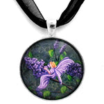 The Scent of Lilacs Handmade Pendant on Ribbon Necklace Laura Milnor Iverson Official Site