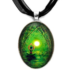 Green Tara in the Hall of Bamboo Handmade Pendant Laura Milnor Iverson Official Site