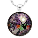 Misty Morning Meditation Handmade Round Pendant Laura Milnor Iverson Official Site