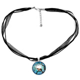 Snowshoe Siamese Cat in Teal Moonlight Handmade Pendant Laura Milnor Iverson Official Site