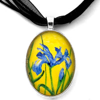 Blue Iris Handmade Pendant - Laura Milnor Iverson Official Site