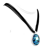 Raven in Pine Tree Branches Handmade Pendant Laura Milnor Iverson Official Site