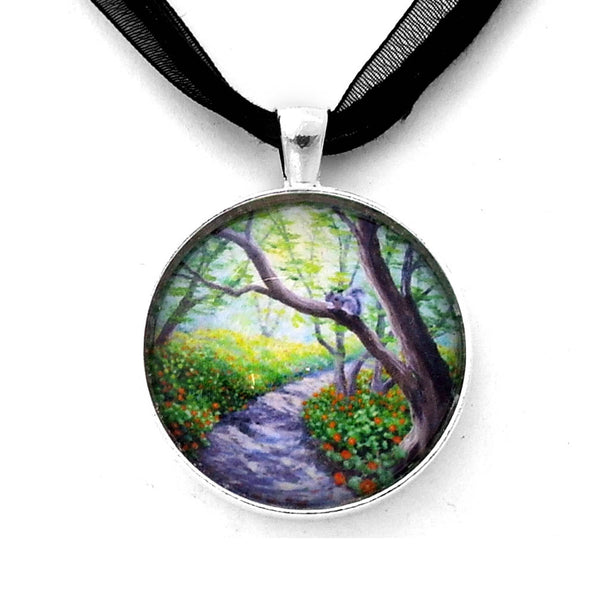 Nasturtiums on a Spring Morning Handmade Pendant Laura Milnor Iverson Official Site