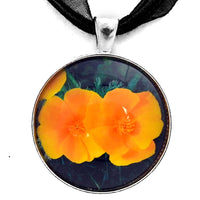 Two California Poppies Handmade Pendant Laura Milnor Iverson Official Site