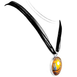 Siamese Cats Nestled in Golden Sakura Handmade Pendant Laura Milnor Iverson Official Site
