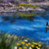 Spring Daisies at Los Gatos Lake Original Painting - Laura Milnor Iverson Official Site