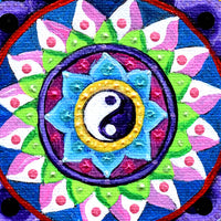 Yin Yang Lotus Mandala Original Painting - Laura Milnor Iverson Official Site