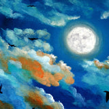 Ravens In A Moonlit Landscape Original Painting - Laura Milnor Iverson Official Site