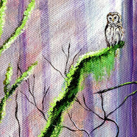 Barred Owl in Streaming Moonlight Original Painting - Laura Milnor Iverson Official Site