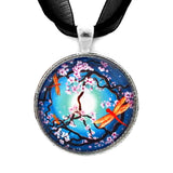 Peace Tree with Orange Dragonflies Handmade Pendant - Laura Milnor Iverson Official Site