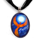 Fiery Phoenix Rising Handmade Pendant - Laura Milnor Iverson Official Site