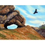 Crow Flying By Window Rock Original Painting - Laura Milnor Iverson Official Site