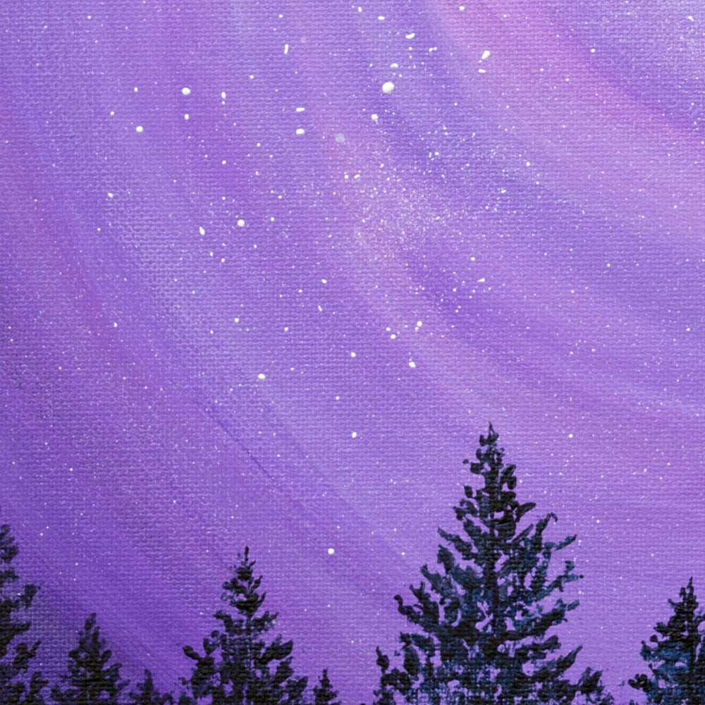 Pine Trees In Purple Moonlight Original Painting - SOLD - Prints Avail ...