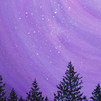 Pine Trees In Purple Moonlight Original Painting - SOLD - Prints Available