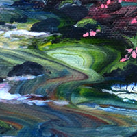 Blossoming Tree by a Brook Original Painting - SOLD - Prints Available