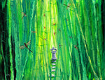 Dragonflies Around a Shinto Shrine Original Painting Laura Milnor Iverson Official Site