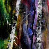 Birch Trees in a Mysterious Forest Original Painting - Laura Milnor Iverson Official Site